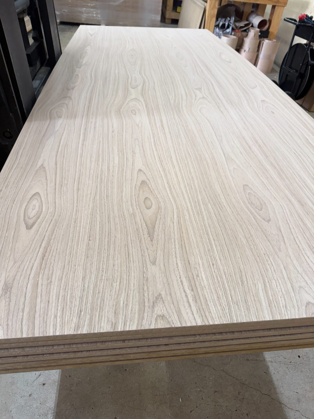 Veneer cross-section showing layers at International Plywood Miami